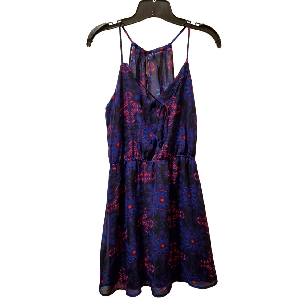 Forever 21 Floral Mini Dress Women M Purple Multi Sleeveless *FLAW"